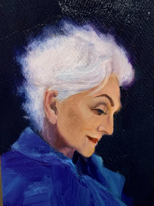 White Haired Lady - Oil Painting - 12"x10"