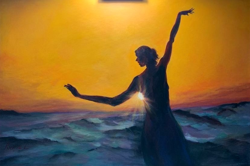 Girl Dancing in the Dawn - Oil Painting - 36"x24"