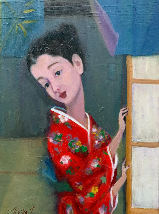 Girl in Kimono - Oil Painting - 16"x12"