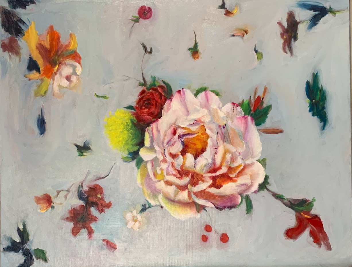 Spring flower - Peony - rose - Oil Painting - 14"x16"
