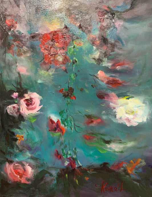 Roses before the Storm - Oil Painting - 20"x18"